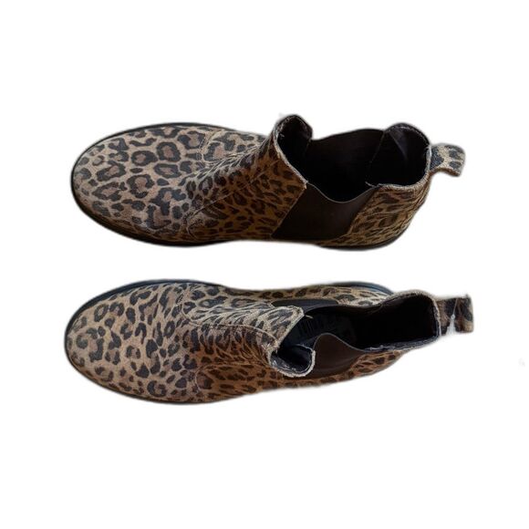 UO Brody Leopard Print Platform Chelsea Boots Lug Sole Brown Black Size 7 - Picture 6 of 8